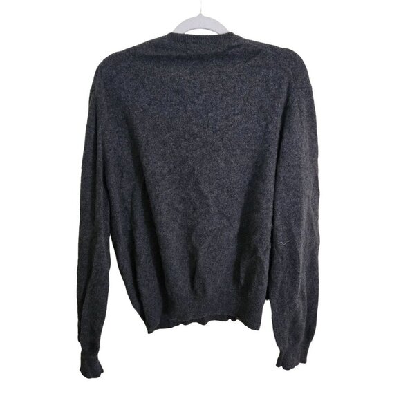 Grant Thomas 2 Ply Cashmere Charcoal Gray V Neck Classic Sweater Size XL - Picture 2 of 4